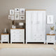 Bedroom furniture near me with chest of drawers, bedside table, and wardrobes for stylish storage.