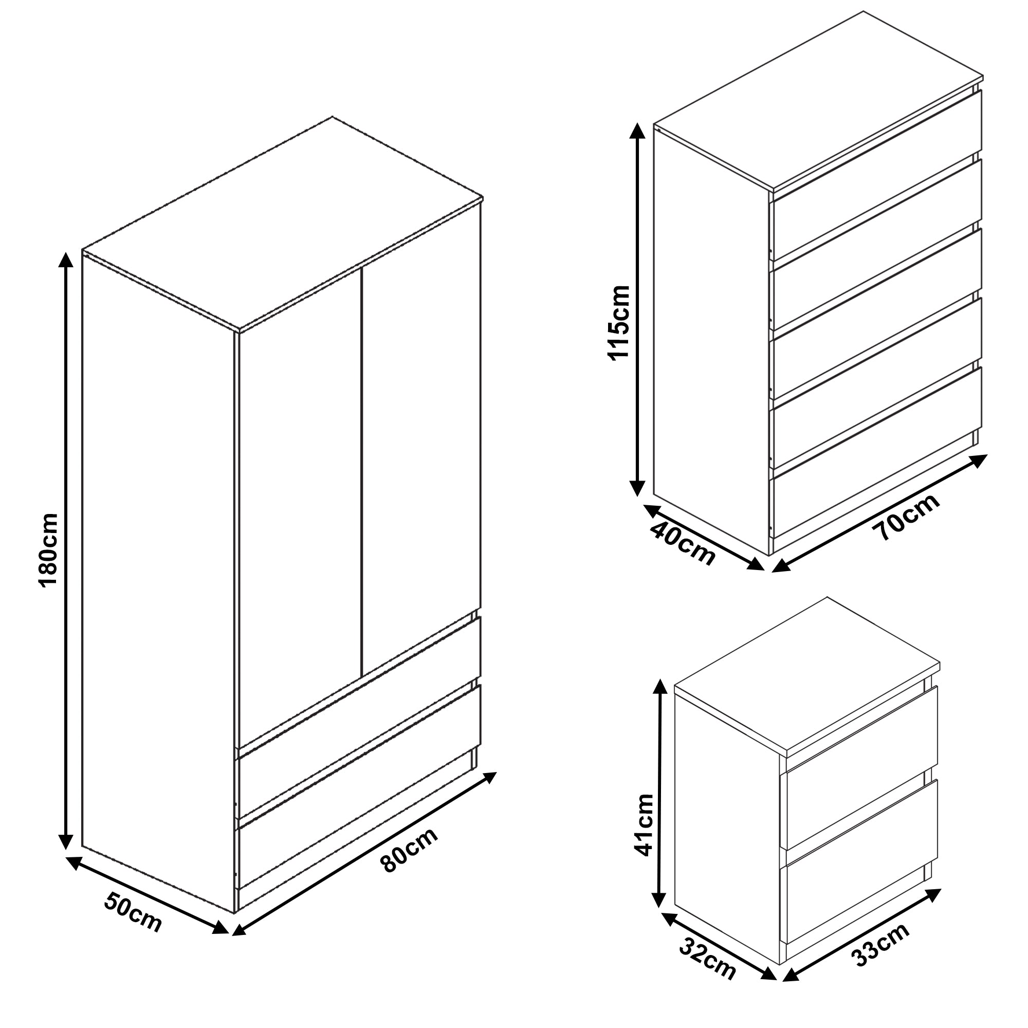 Explore our UK sale on bedroom furniture sets with detailed dimensions for your perfect fit.