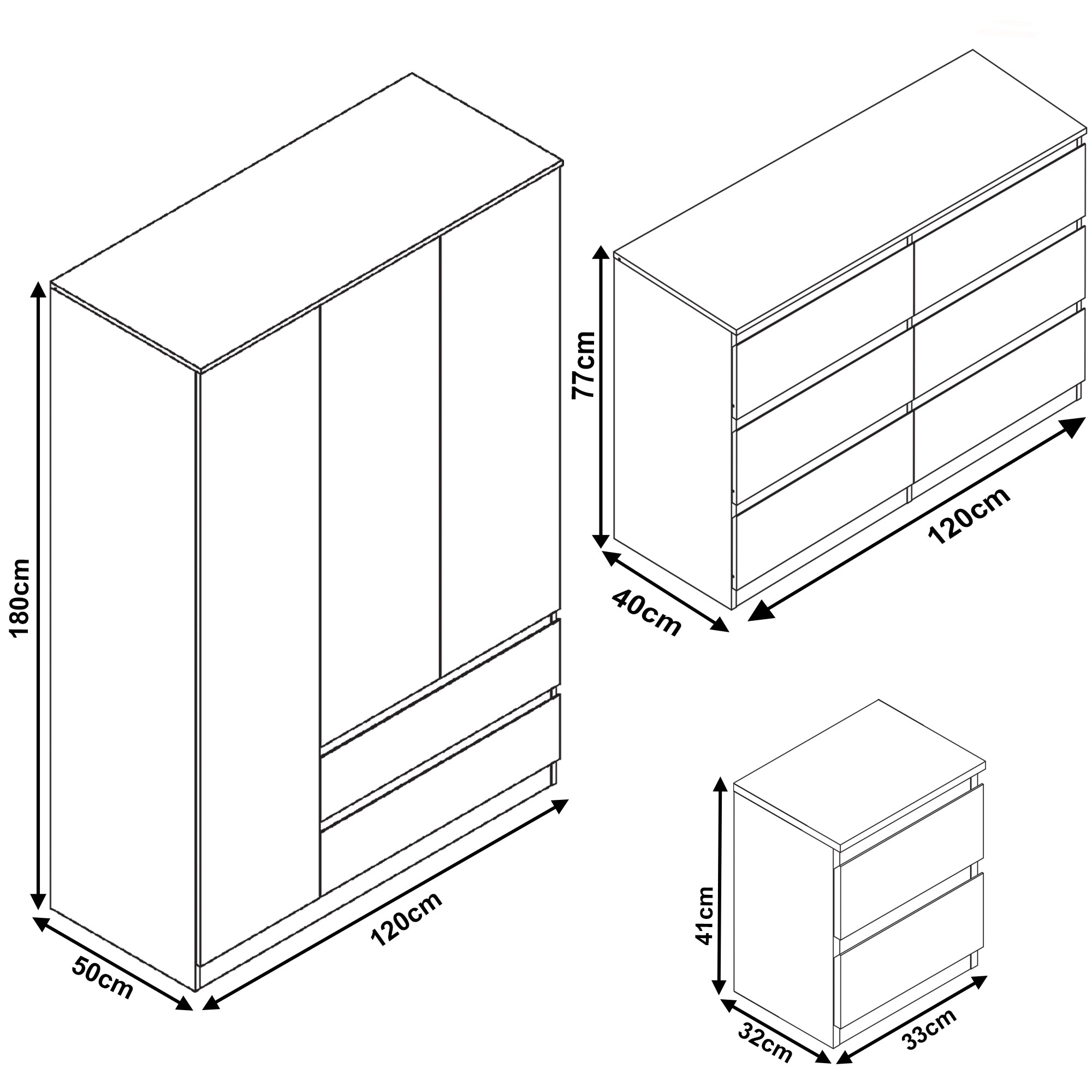 Bedroom furniture sets with wardrobe and dimensions stylish and spacious storage solution