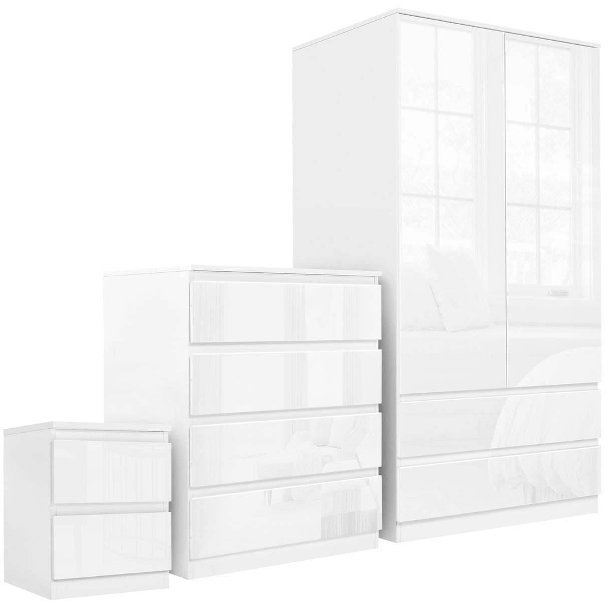 Elegant bedroom furniture set featuring stylish design, perfect for any modern bedroom.