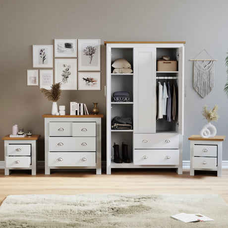 Shaker 4 Piece Bedroom Set - Wardrobe and Chest of Drawers