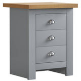  bedside table 3 drawer with handles for easy access and a sleek design.