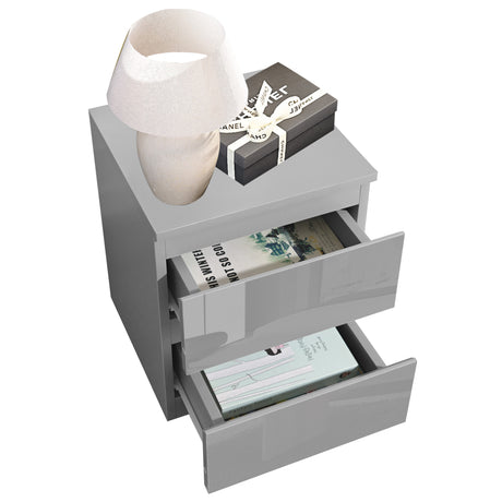 Bedside table with deep drawers – perfect for storing essentials with ample space.