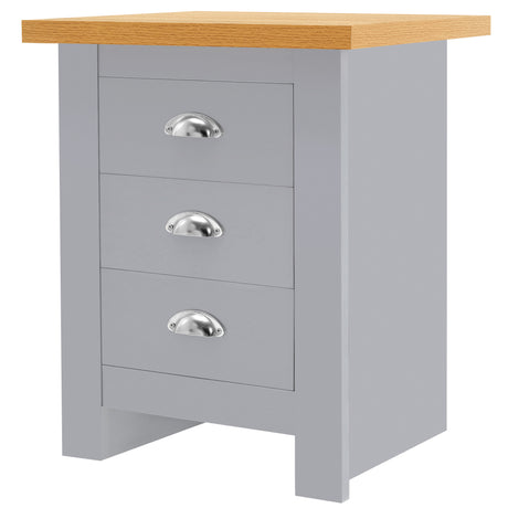 Bedside table with drawers UK design, featuring handles for easy access and stylish storage.