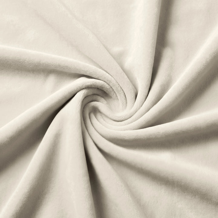 [King | Beige] Close-up of soft plush velvet upholstery showing its smooth pile and sheen