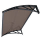 Best door canopy uk, black with brown PC sunshade and stylish frame, ideal for weather protection.