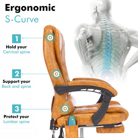 Best ergonomic massage office chair with ergonomic S-curve design.