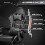 Best gaming chair for back pain with ergonomic design, lumbar and neck support.