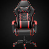 Best gaming chair sale with red accents, ergonomic design, and adjustable features.