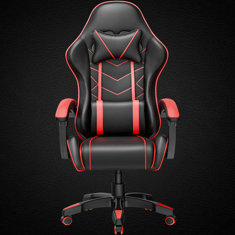 Best gaming chair sale with red accents, ergonomic design, and adjustable features.