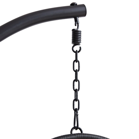 Sturdy hanging chain with a spring hook for the best garden egg chairs, ensuring durability.