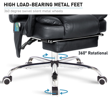 Best massage home office chair with high load-bearing metal feet for durability and stability.