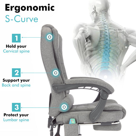 Best massage pad for office chair with ergonomic S-curve design.