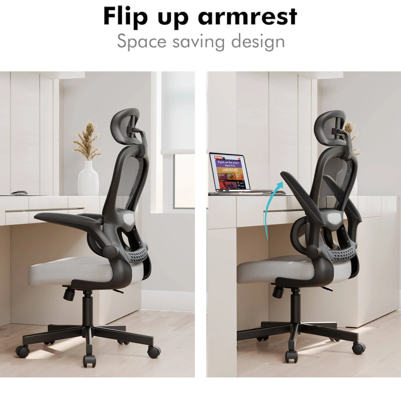 Home Office Chair - Ergonomic Computer Chair with Headrest
