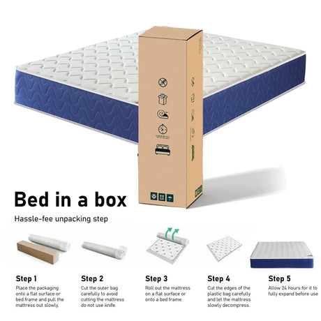 Best pocket sprung single mattress uk packed in a box with easy unpacking instructions.