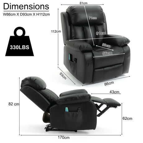 Best riser recliner chair with a weight capacity of 330 lbs, featuring.