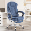 [Blue Linen] Blue linen comfortable desk chair shown front view, designed for all-day ergonomic support.
