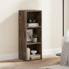 [3 Shelf | Rustic] three-quarter shot of three-cubby half-height rustic cube bookcase with enamel jug with dried wheat