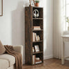 [5 Shelf | Rustic] three-quarter shot of five-cubby floor-to-eye rustic cube bookcase with enamel jug with dried wheat
