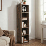 [5 Shelf | Rustic] three-quarter shot of five-cubby floor-to-eye rustic cube bookcase with enamel jug with dried wheat