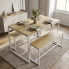 [Oak] Orvak Oak 4 Seater Dining Table with Bench Set in a modern dining setting alongside a matching sideboard  cabinet