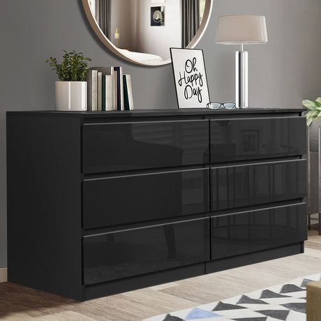 Black 6 drawer chest stylish and spacious storage solution for modern bedrooms