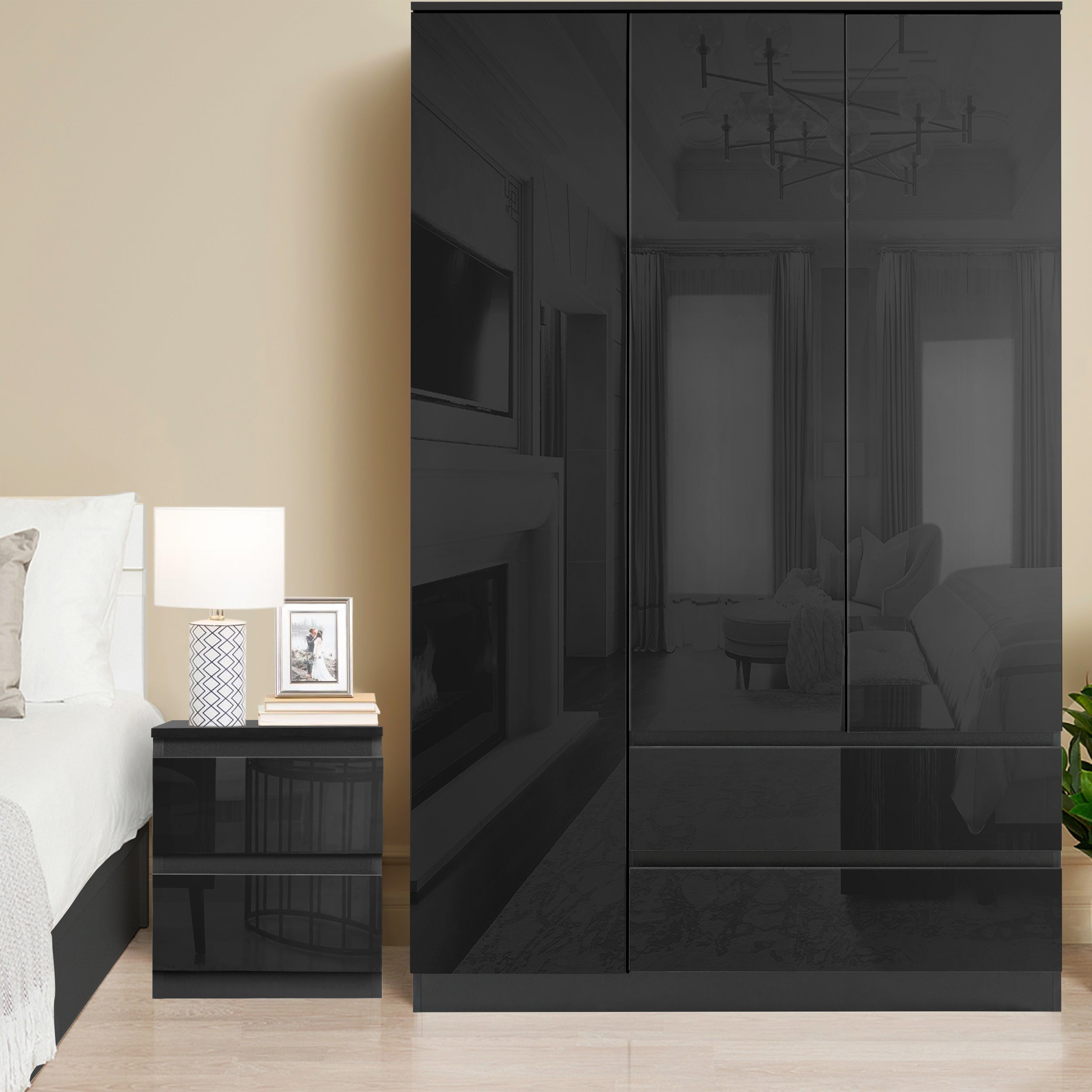 Black bedroom furniture sets UK stylish and modern design for a sleek and functional bedroom