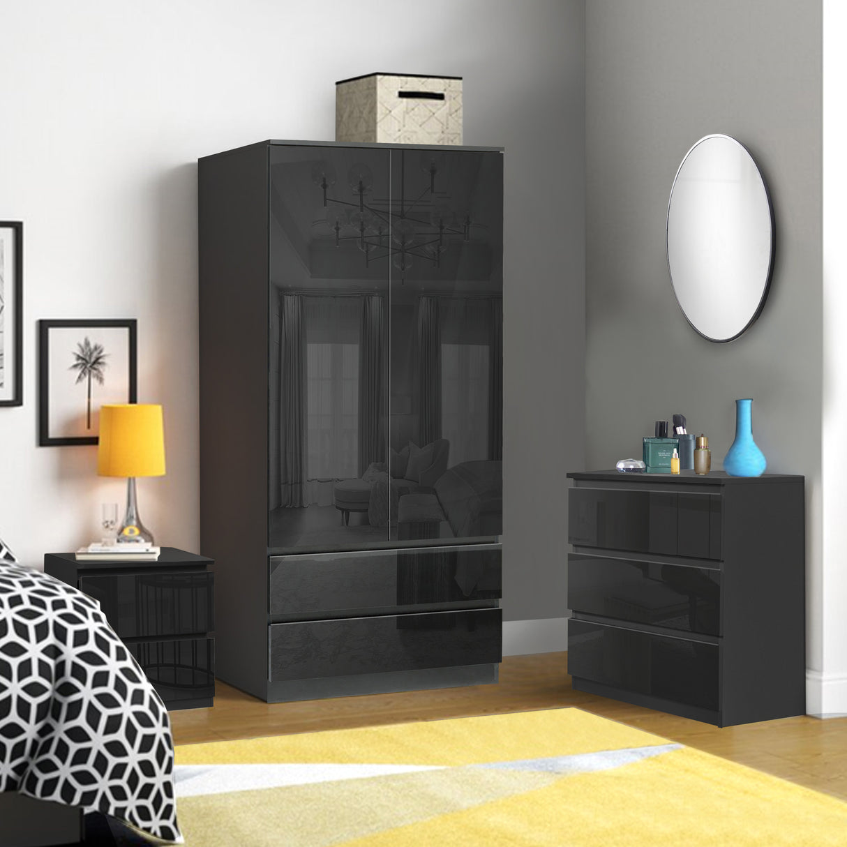 Black bedroom set - elegant and modern design for a chic and sophisticated bedroom