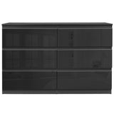 Black chest of drawers large size, offering spacious storage with a sleek and modern look.