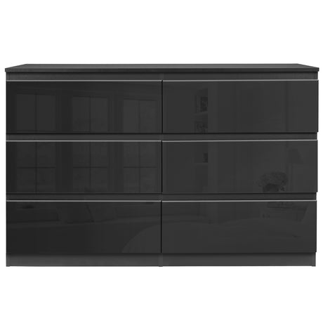 Black chest of drawers large size, offering spacious storage with a sleek and modern look.