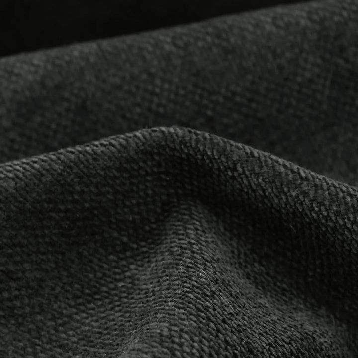 [Black | Set of 2] A close-up of dark charcoal grey textured fabric with soft folds and a woven surface.