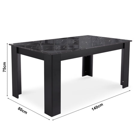 Black dining table UK elegant and durable centerpiece for modern dining spaces 140cm x 80cm x 75cm