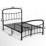 [Black | Double] Size diagram showing 140x198cm frame, 120cm headboard, 77cm footboard, and 32cm under-bed clearance.
