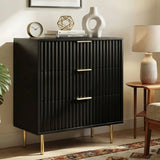 Flutrina Painted 3 Drawer Chest of Drawers with Metal Legs