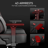 Office Gaming Chair with Wide Seat PC Computer Gamer Chair Xstriker featuring 4D adjustable armrests for ergonomic customization and comfort.