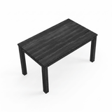 [140cm | Black] Hartley dining table GIF showing top halves slide apart, hidden 40cm leaf rises, then panels close at 180cm