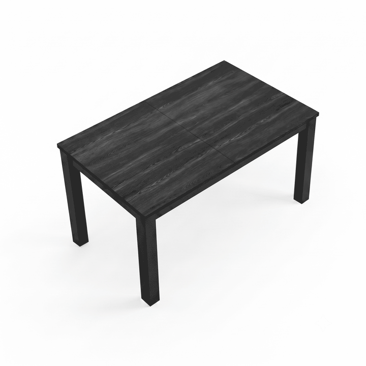 [160 cm | Black] Extendable table GIF showcasing top halves slide apart, hidden 40cm leaf rises, then panels close at 200cm.