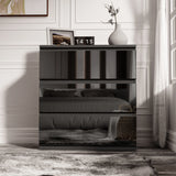 High Gloss 3 Piece Bedroom Set- 2 Door Wardrobe With Drawers