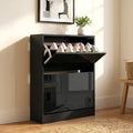 High Gloss 2 Drawer Slim Shoe Storage Cabinet for Hallway