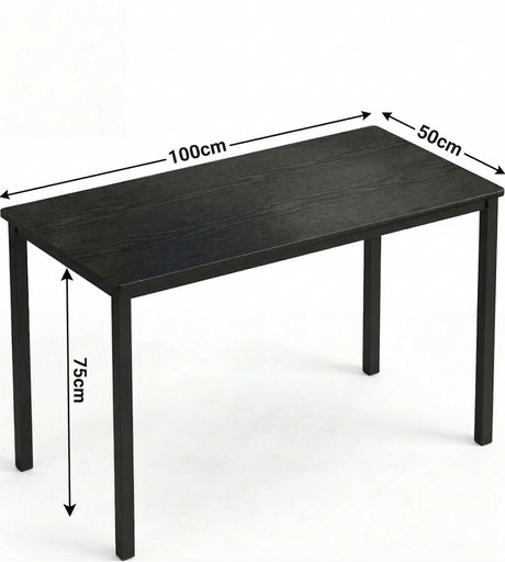 [100 X 50 cm] Home Office Desk dimensions diagram showing 100cm length, 50cm width, and 75cm height with arrows on a white background