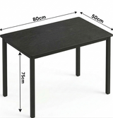 [80 X 50 cm] Home Office Desk dimensions diagram showing 80cm length, 50cm width, and 75cm height with arrows on a white background 80x50cm