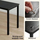 [100 X 50 cm] Black 100cm desk square metal leg base shot beside finish-test insets