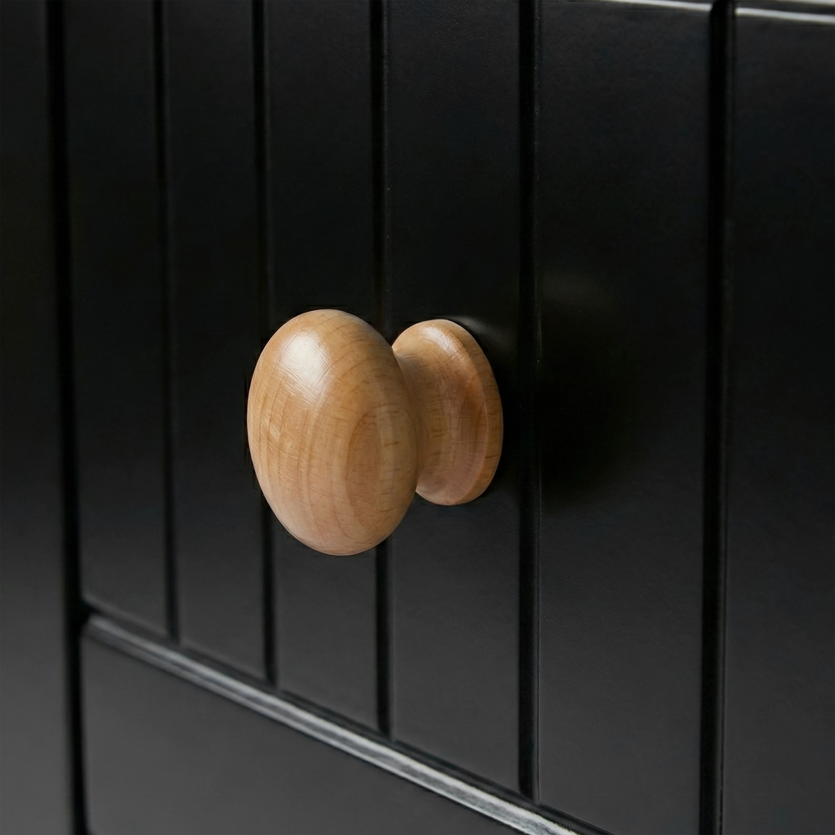 [Black] Linra dressing table close-up knob handle detail showing premium black finish and quality hardware design