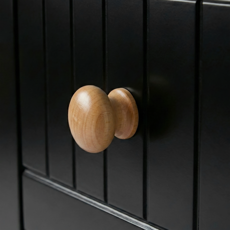 [Black] Linra dressing table close-up knob handle detail showing premium black finish and quality hardware design