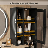 [Black] Linra dressing table angled view showing side profile storage drawers and LED mirror illumination detail