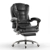 Black office chair with reclining feature on a white background
