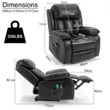Electric 8 Point Vibration Massage Recliner Chair with Heat & Footrest