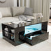 High Gloss Coffee Table with Storage Drawers & LED Lights