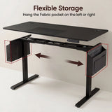Adjustable Gaming Office Desk with flexible storage pockets that can be mounted on either side for added convenience and organization.