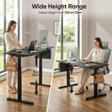 Adjustable Gaming Office Desk with wide height range from 72cm to 120cm, suitable for sitting or standing work positions.